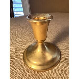 International Silver Company 24k Gold Electroplated Candle Stick Holder Single